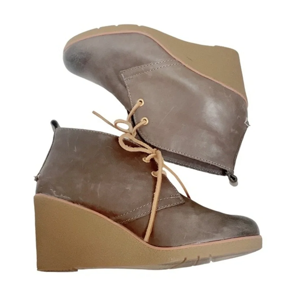 Sperry TopSider Harlow Wedge Chukka Boots Womens‎ Size 8M  Burnished Leather
